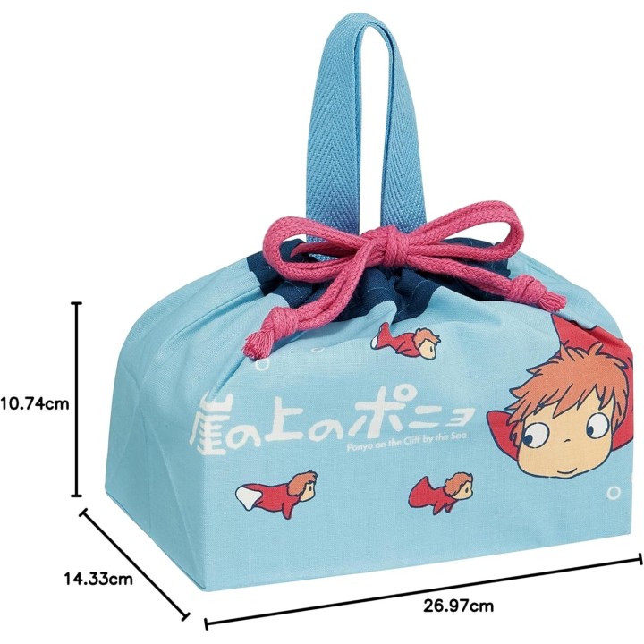 Sac à lunch Ponyo, sac à cordon de type « skater », sac à bento, importé du Japon