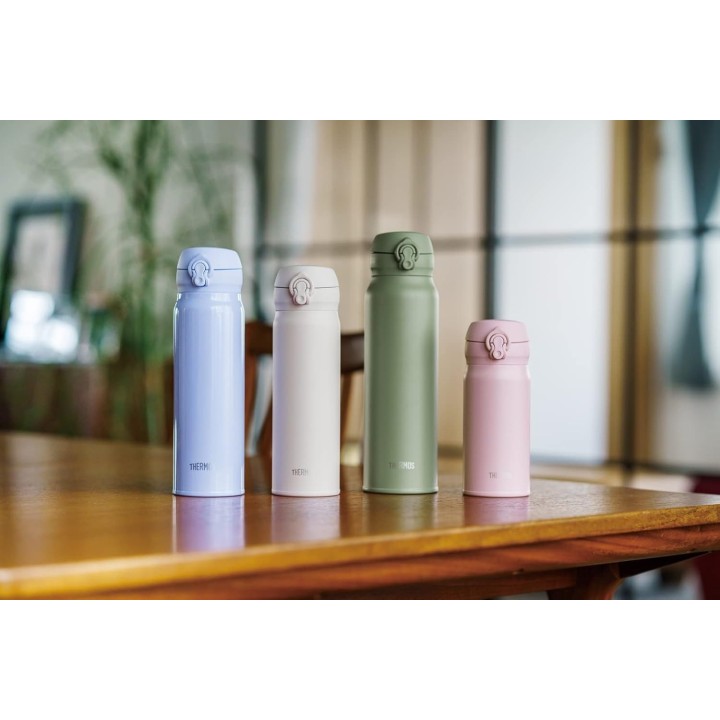 THERMOS 500ml Vacuum Insulated Bottle Beige Pink Japanese Import