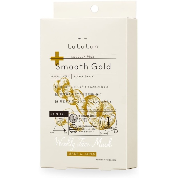LULULUN - Masque hebdomadaire pour le visage Or lisse x5