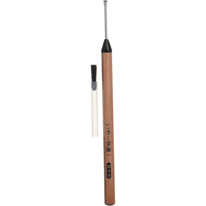 Earpick Mink Woody Pick Ears Cleaner + Brush